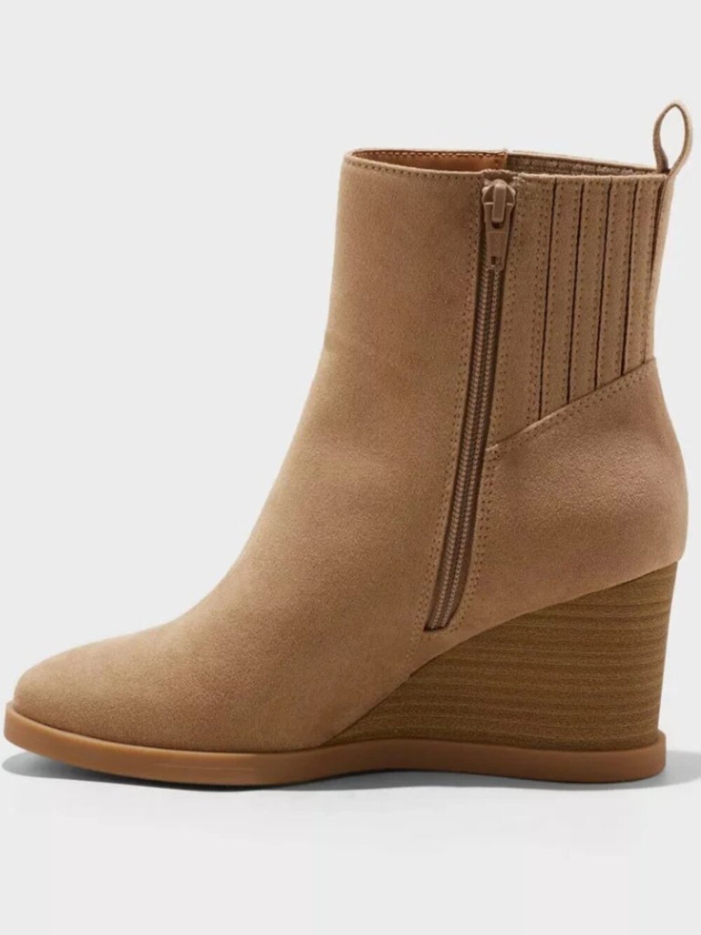 Universal Thread Cypress Ankle Boots Women's 8 Taupe Suede Memory Foam Insole